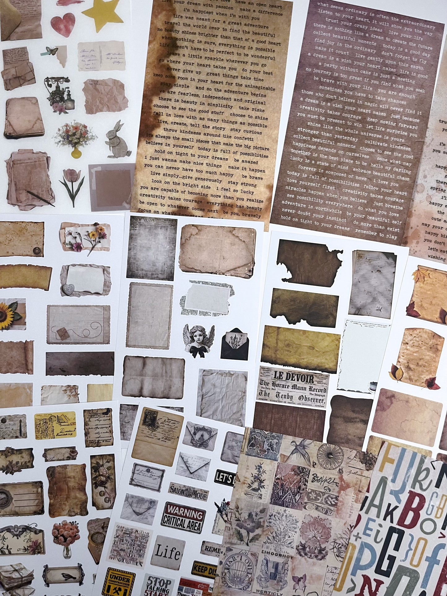 Vintage Sticker Sheets (38 sheets)