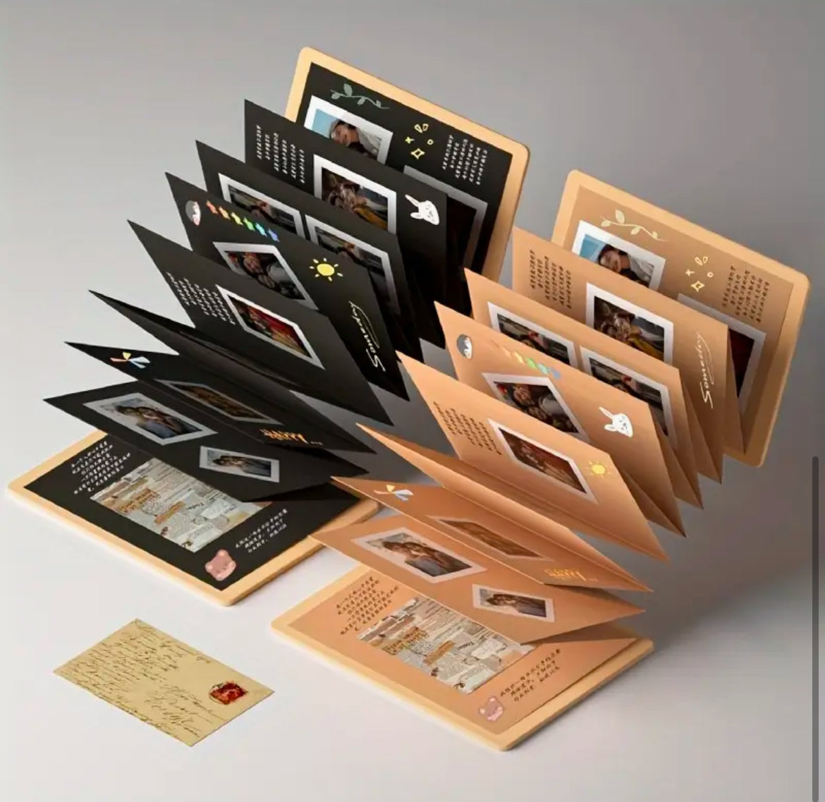 Organ Folding Scrapbook / Photo Black Sheets Album - ShopHaul