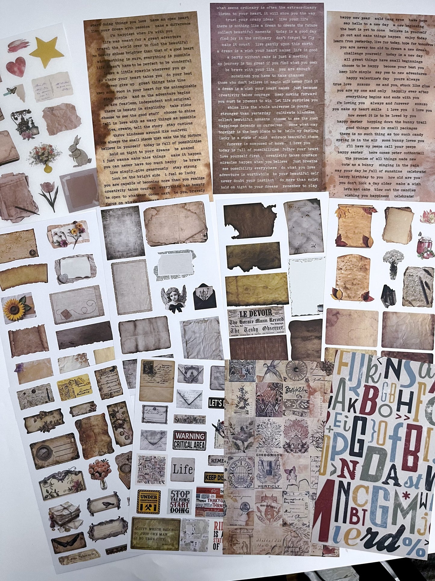 Vintage Sticker Sheets (38 sheets)