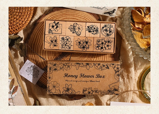 Wooden Flower Stamp Set