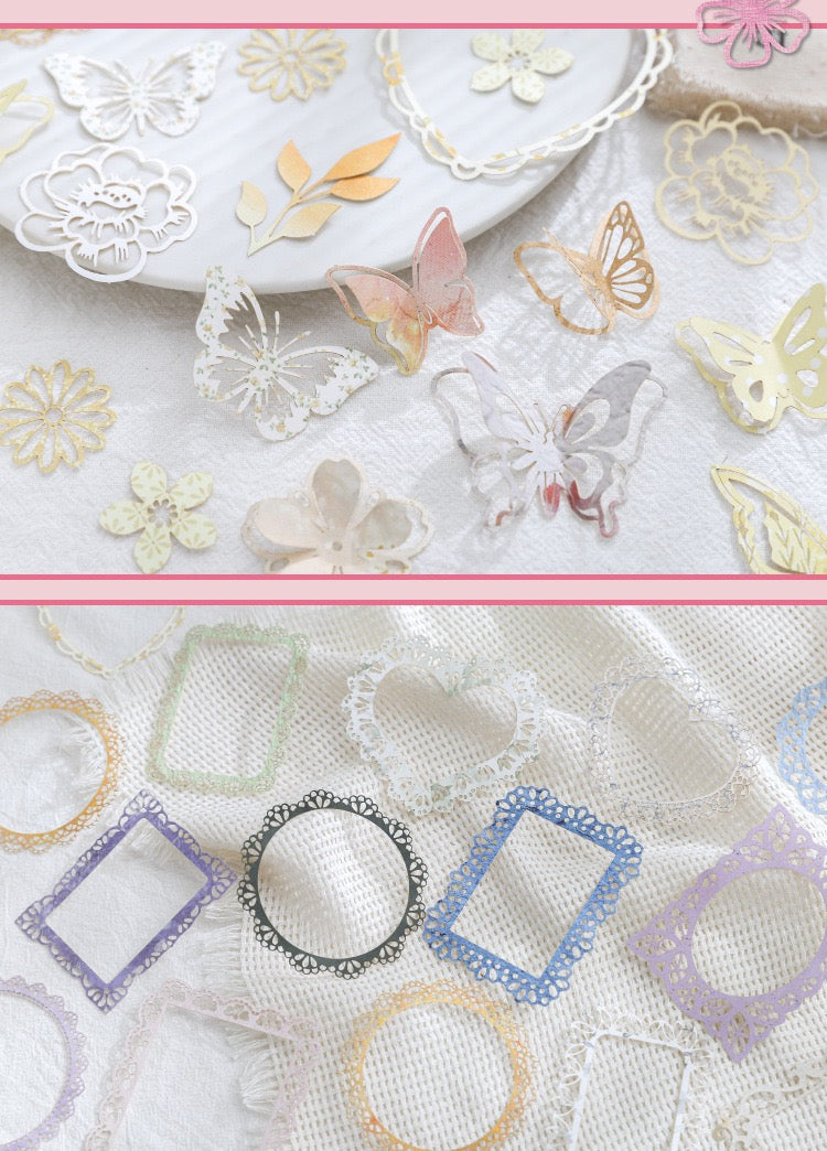 Lace Floral / Butterfly Material Paper Pack