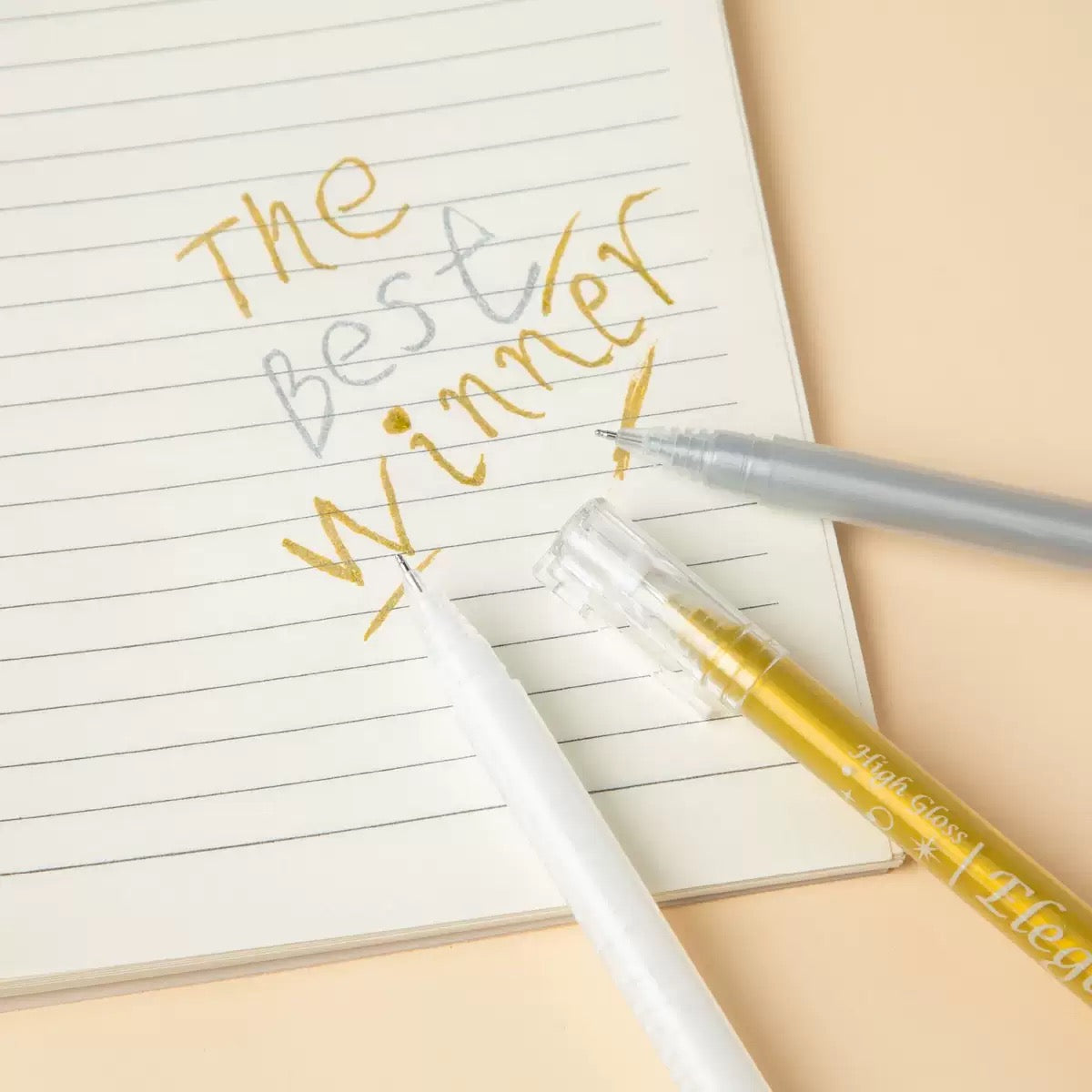 White, Gold, Silver Pens Set (4 pcs) - 0.8mm