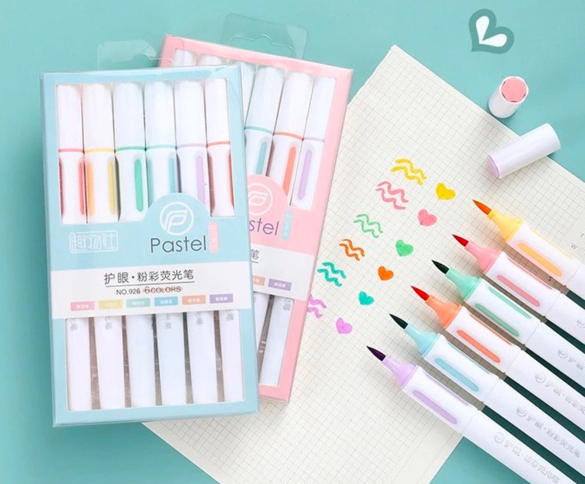 Pastel Soft Head Highlighters / Brush Pens - ShopHaul