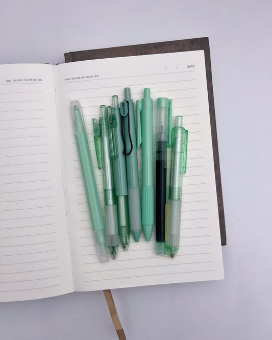 Moka 7-series Black Ink Gel Pens (Plus A Double Tip Highlighter) - ShopHaul