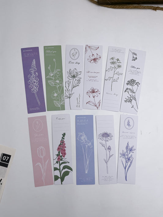 Colored Flower Paper Bookmarks