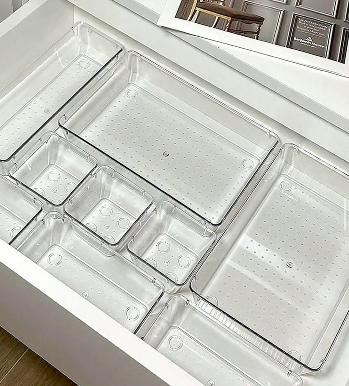 16 PCS Clear Plastic Drawer Organizers - ShopHaul