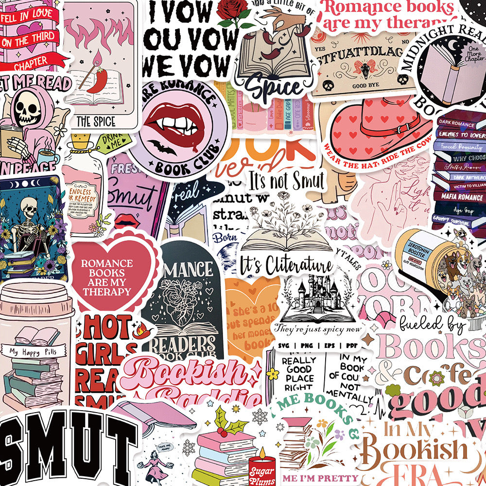 Smut / Romance Bookish Stickers (A set of 10)