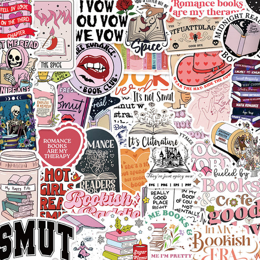 Smut / Romance Bookish Stickers (A set of 10)