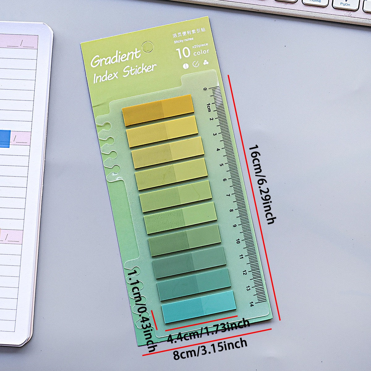Gradient Index Transparent Sticky Tabs