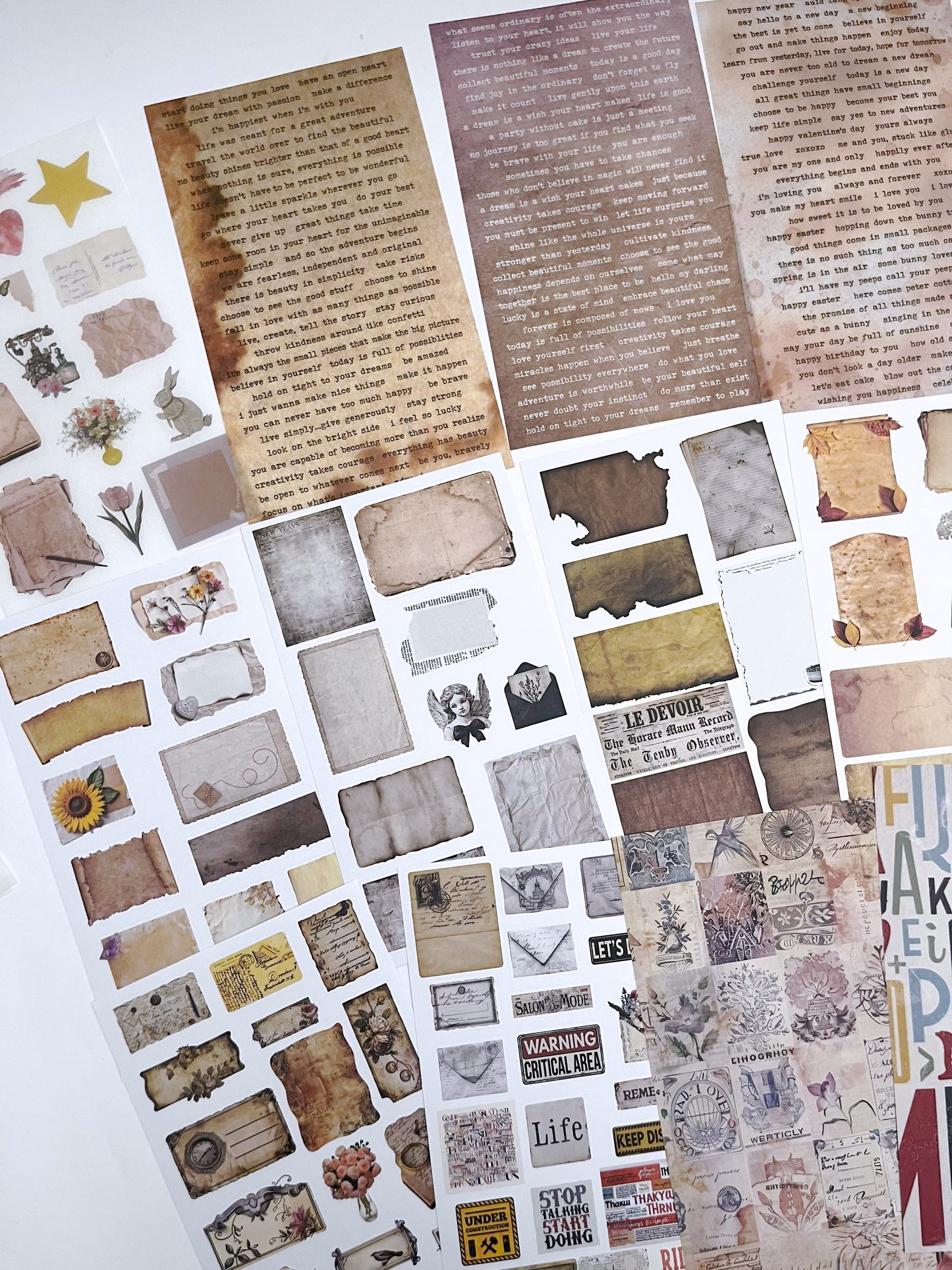 Vintage Sticker Sheets (38 sheets)