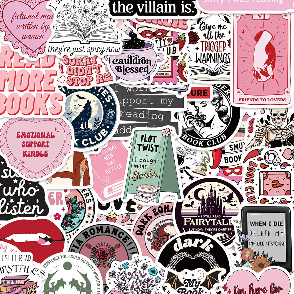 Smut / Romance Bookish Stickers (A set of 10)