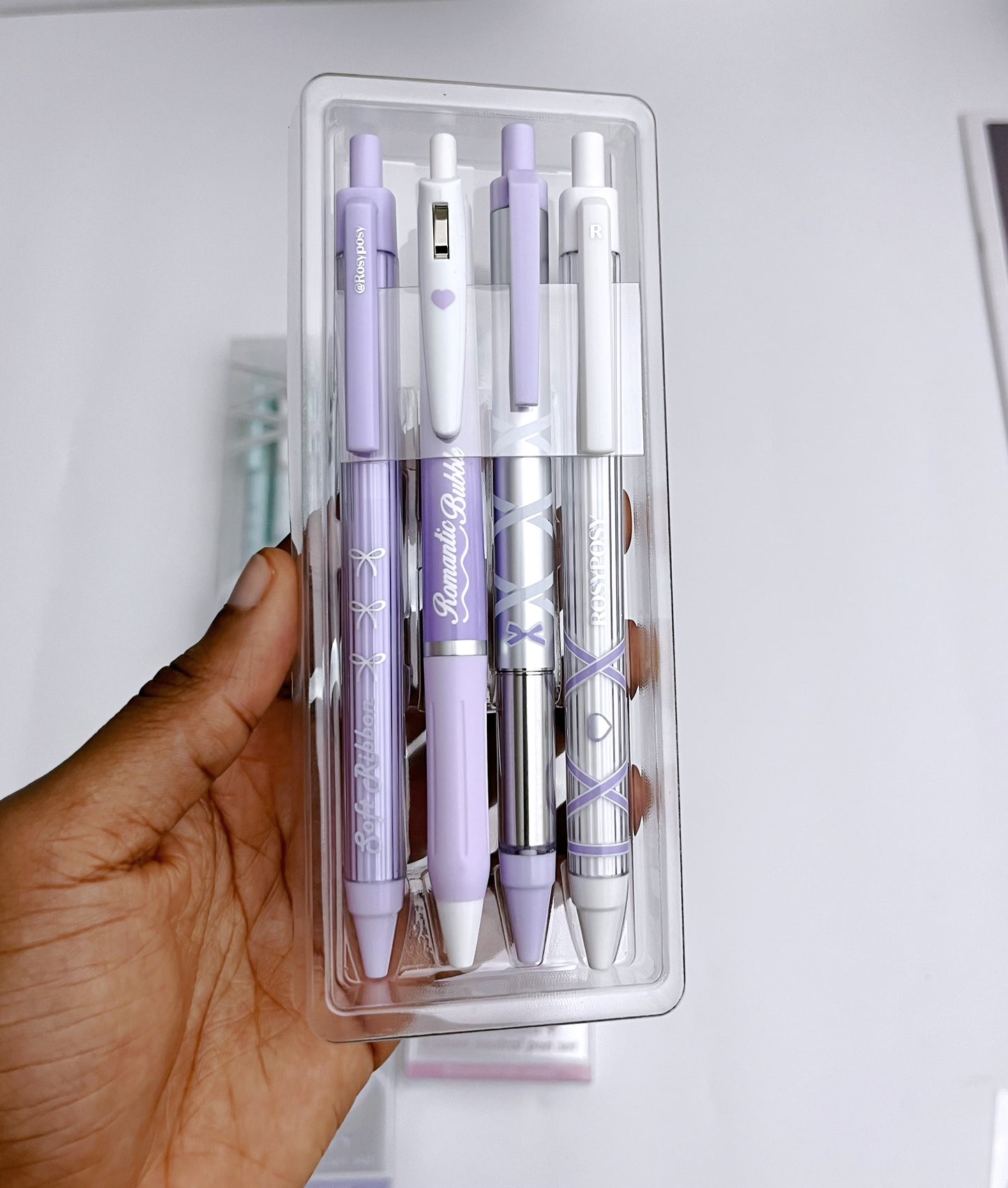Rosy Posy Ribbon Pen Set (4pcs) - ShopHaul