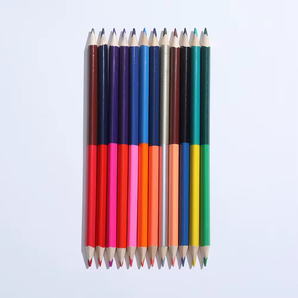 24-color Coloring Pencils Set (Double Tips) - ShopHaul