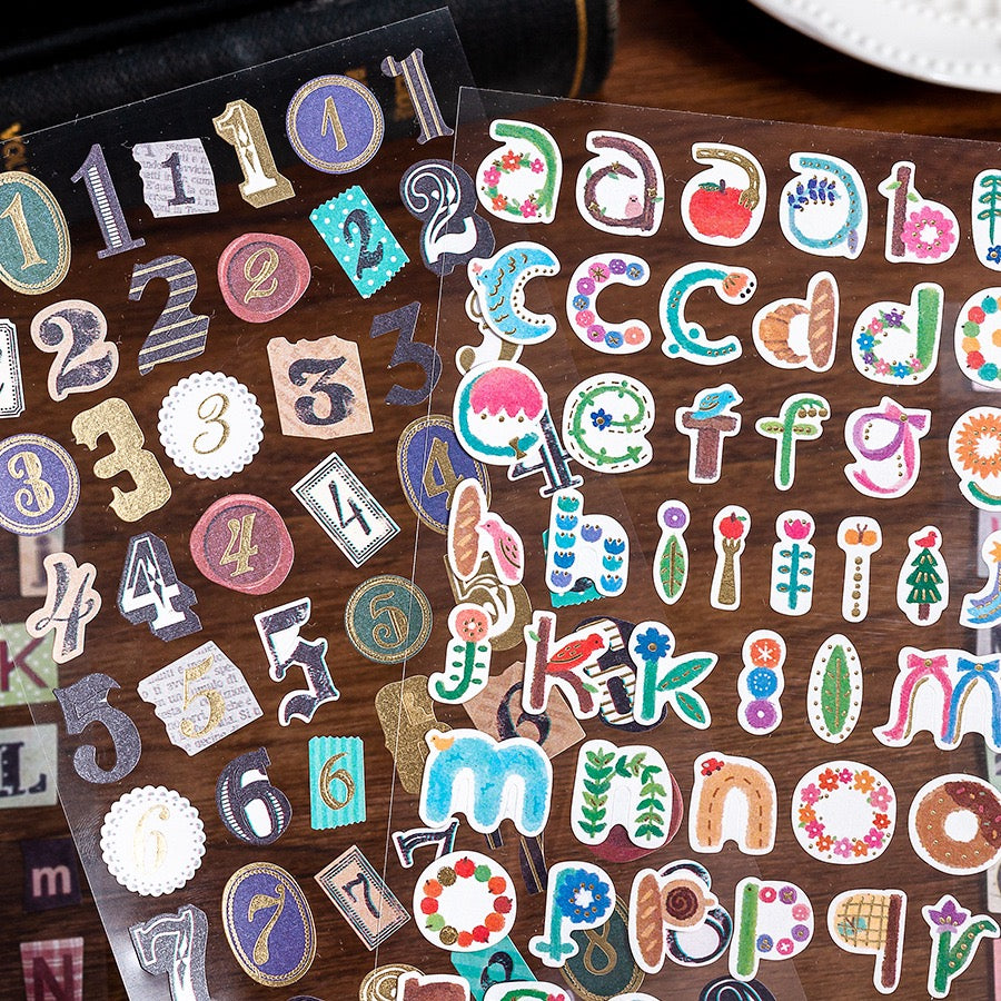 Alphanumeric stickers set (6 sheets)