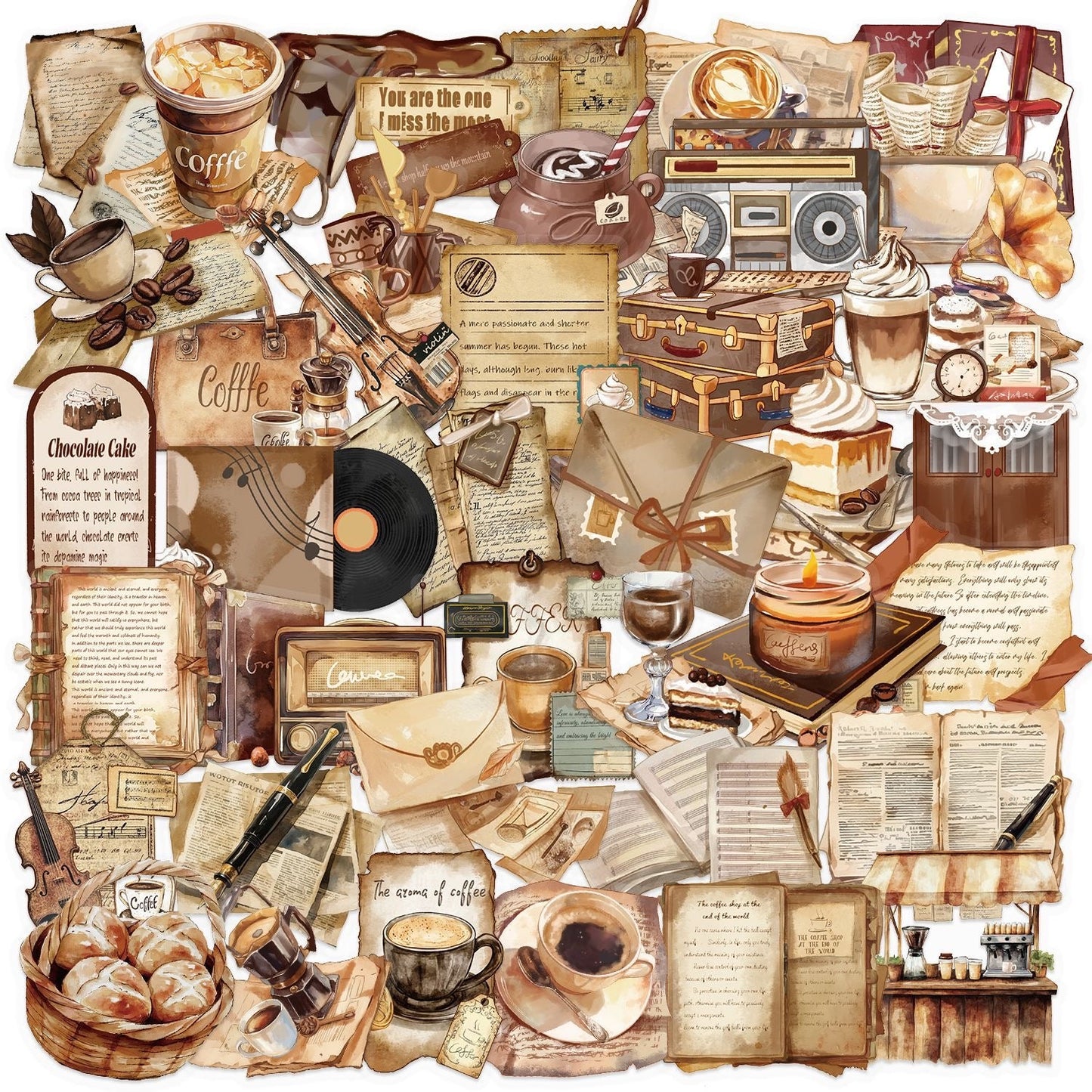 PVC Vintage Stickers Set (10 pcs) - ShopHaul