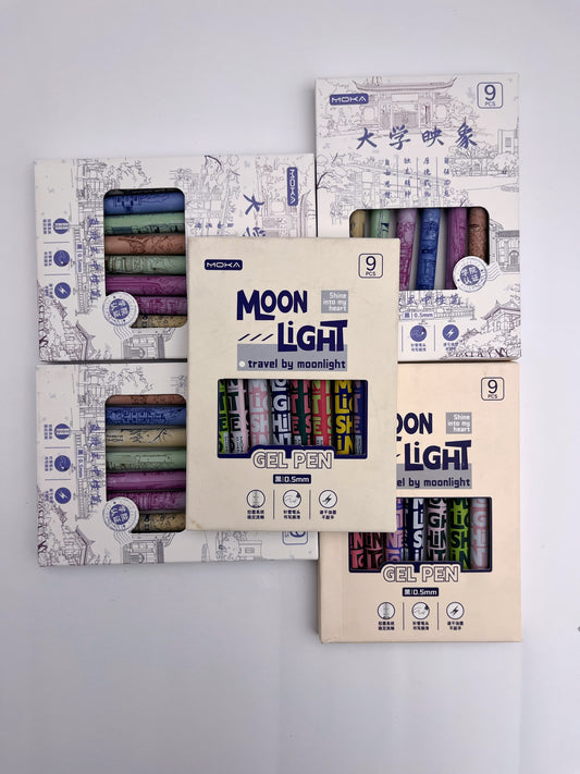 Moka Moonlight 9pcs Black Ink Pens Set - ShopHaul