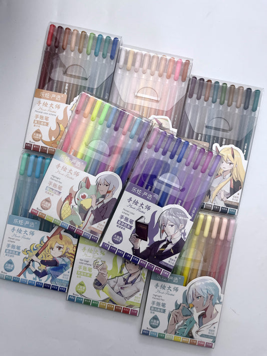 Colored 9pcs Highlight Pens Set