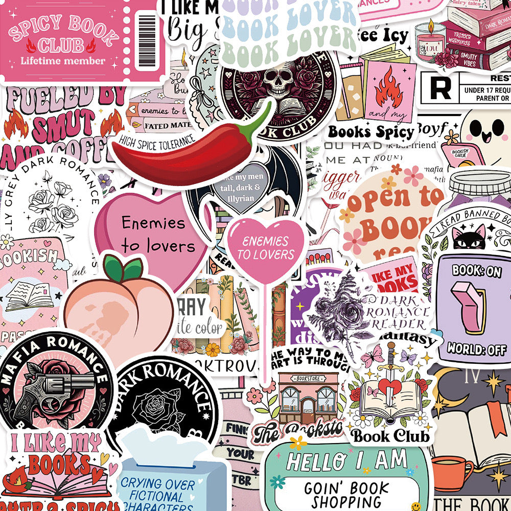 Smut / Romance Bookish Stickers (A set of 10)