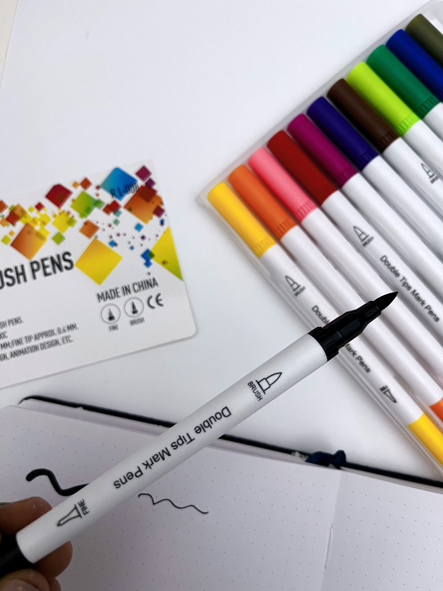 12 colors Dual Tip Brush Pens - ShopHaul