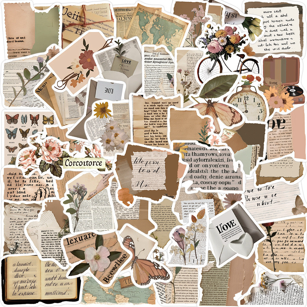 Retro Paper Stickers Set (10 pcs) - ShopHaul