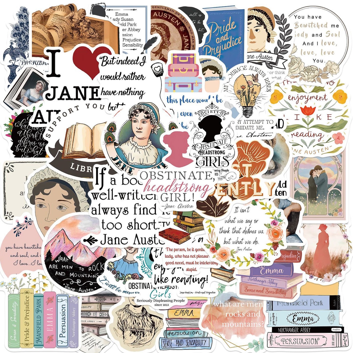 Jane Austen Book Lover Stickers