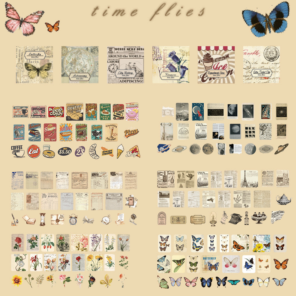 300 pcs Vintage Paper Sticker box - ShopHaul