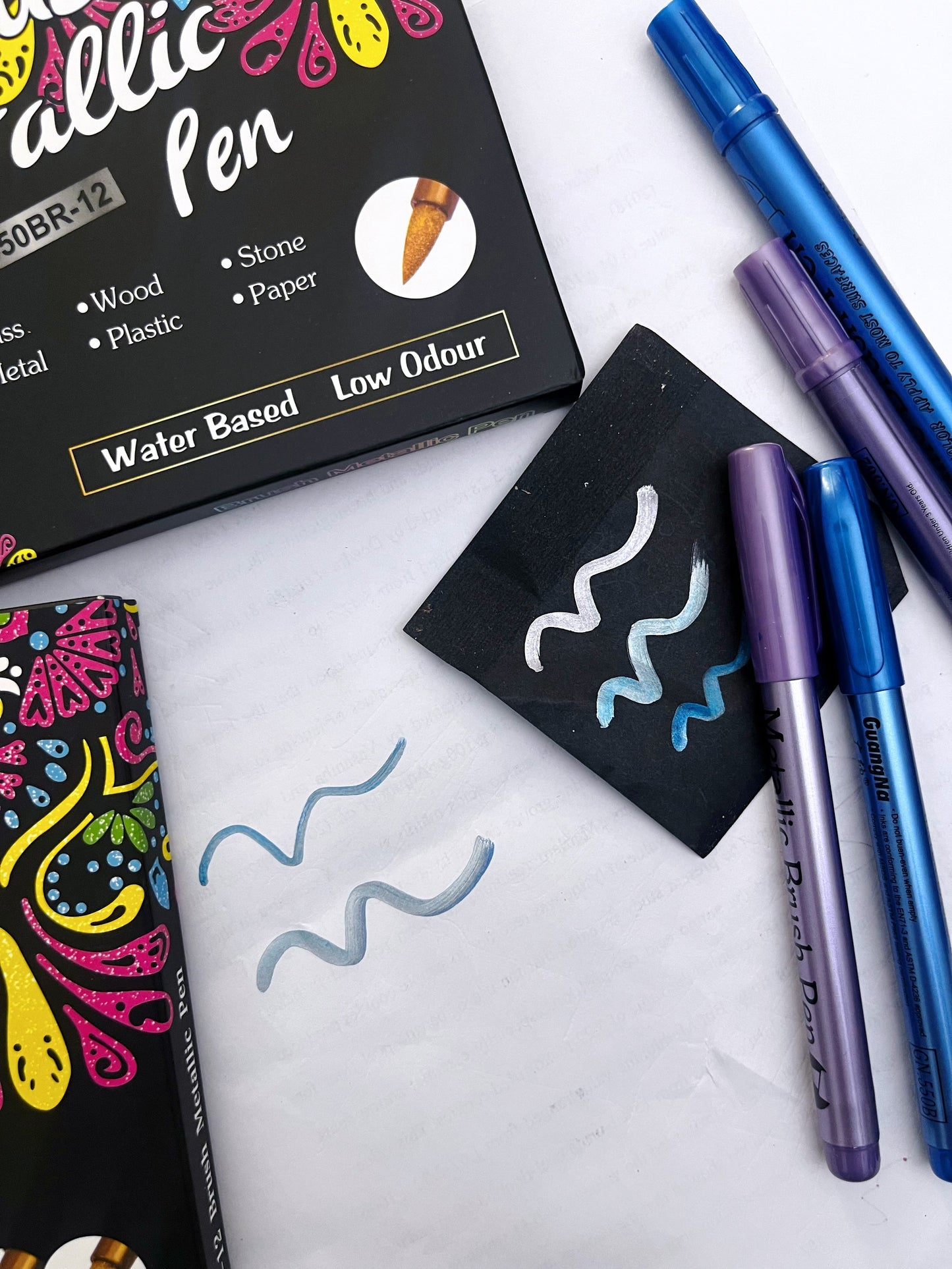 12 Colors Metallic Brush Pens Set - ShopHaul