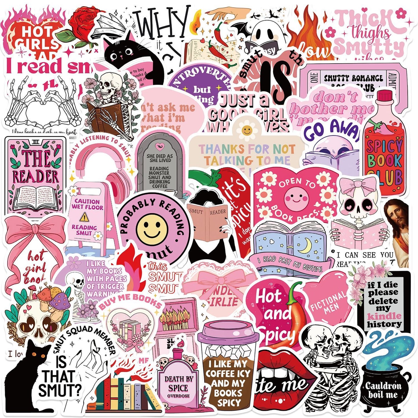 Pink Smut Book Lover Stickers