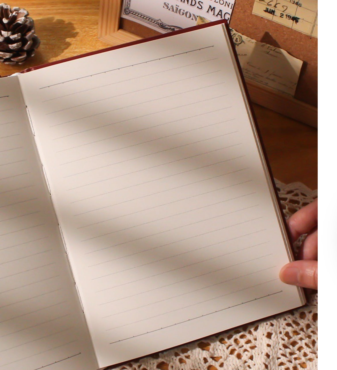 Vintage Artistic A5 Hardcover Lined Notebook