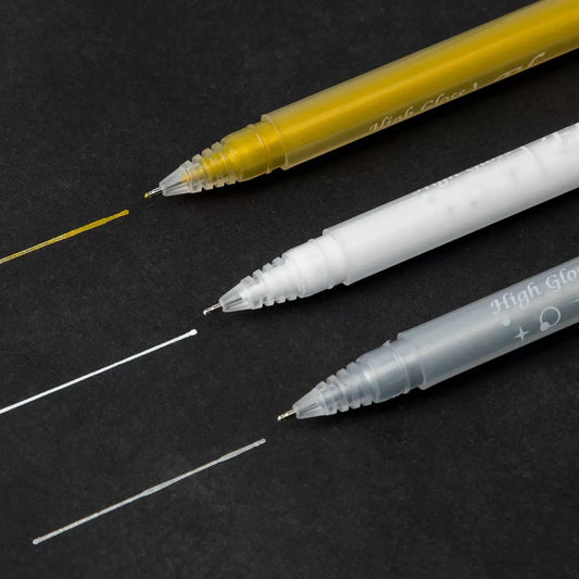 White, Gold, Silver Pens Set (4 pcs) - 0.8mm