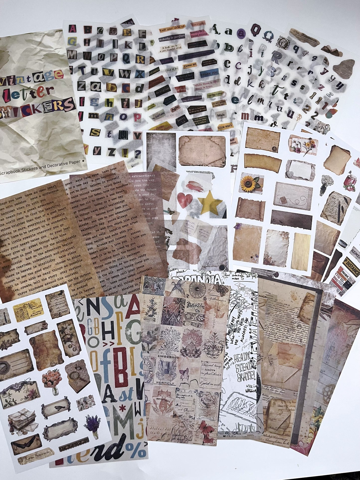 Vintage Sticker Sheets (38 sheets)