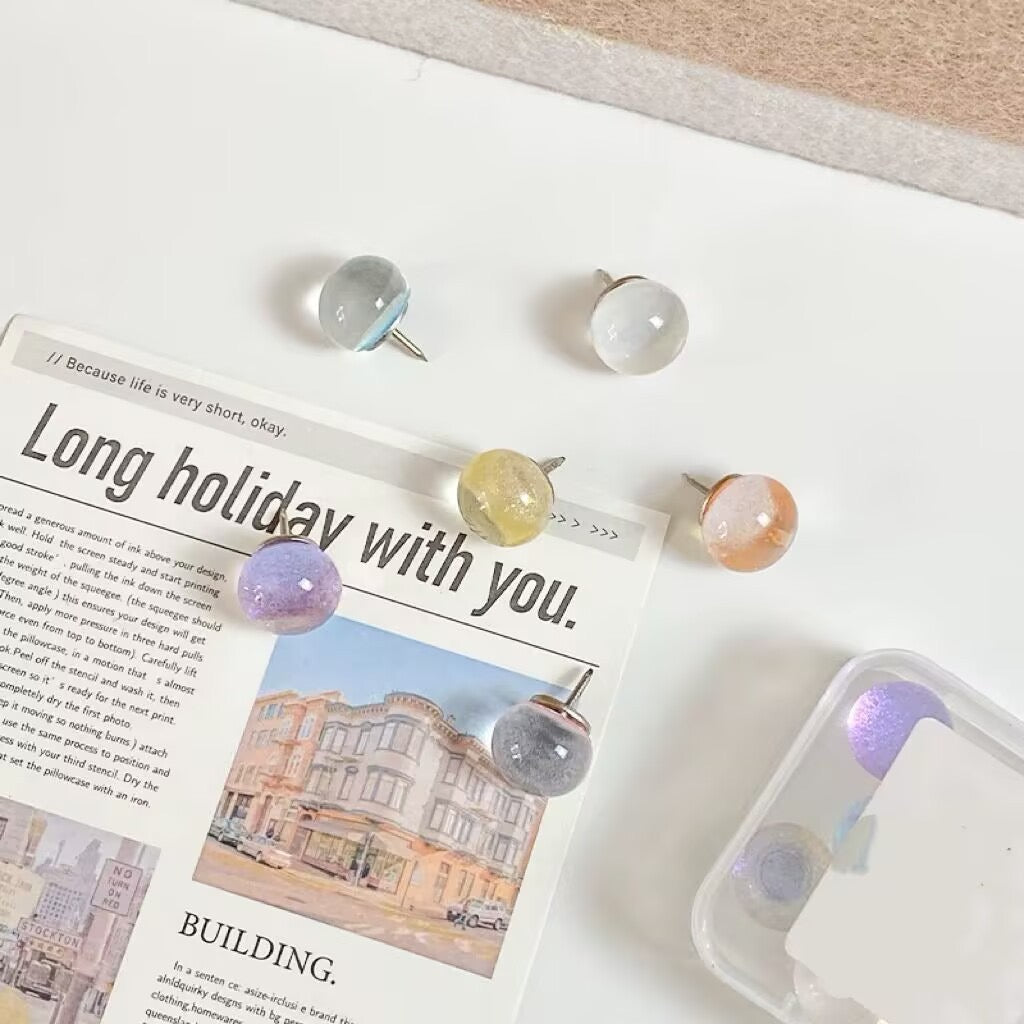 Round Gradient Cork Board Pins / thumbtacks (10 pieces)