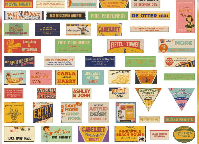 Retro style Paper Stickers (20 pcs) - ShopHaul