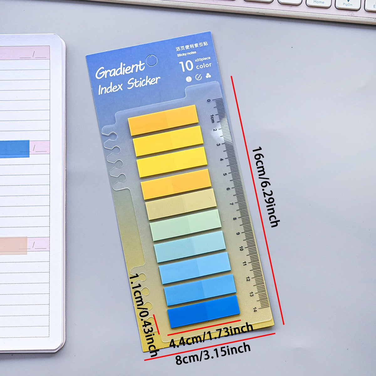 Gradient Index Transparent Sticky Tabs