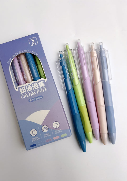 Cream Puff Black Ink Pens Set - ShopHaul