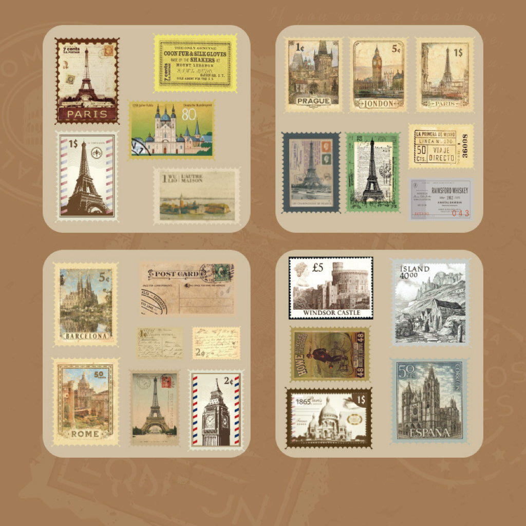 Stamp Collection Stickers (4 Sheets) - ShopHaul