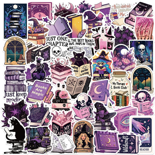 Purple Themed Book Lover Stickers