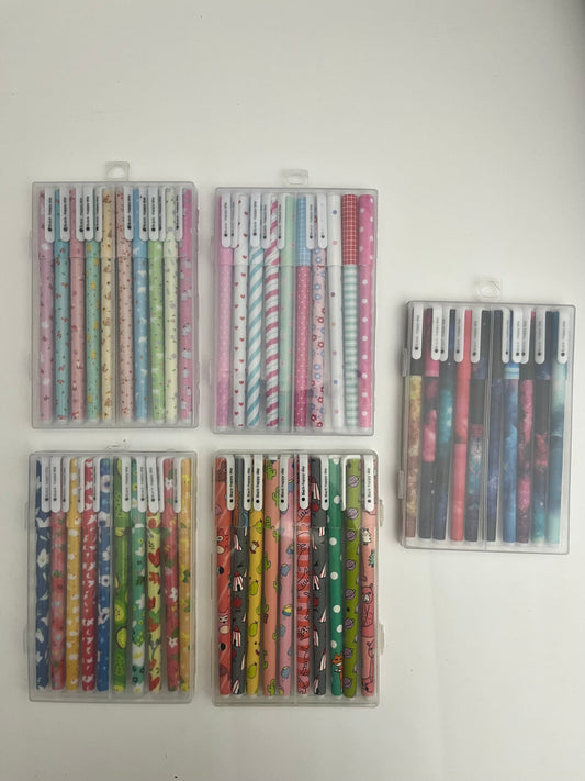 Cartoon Colored Ink Pens Set (10 pcs)