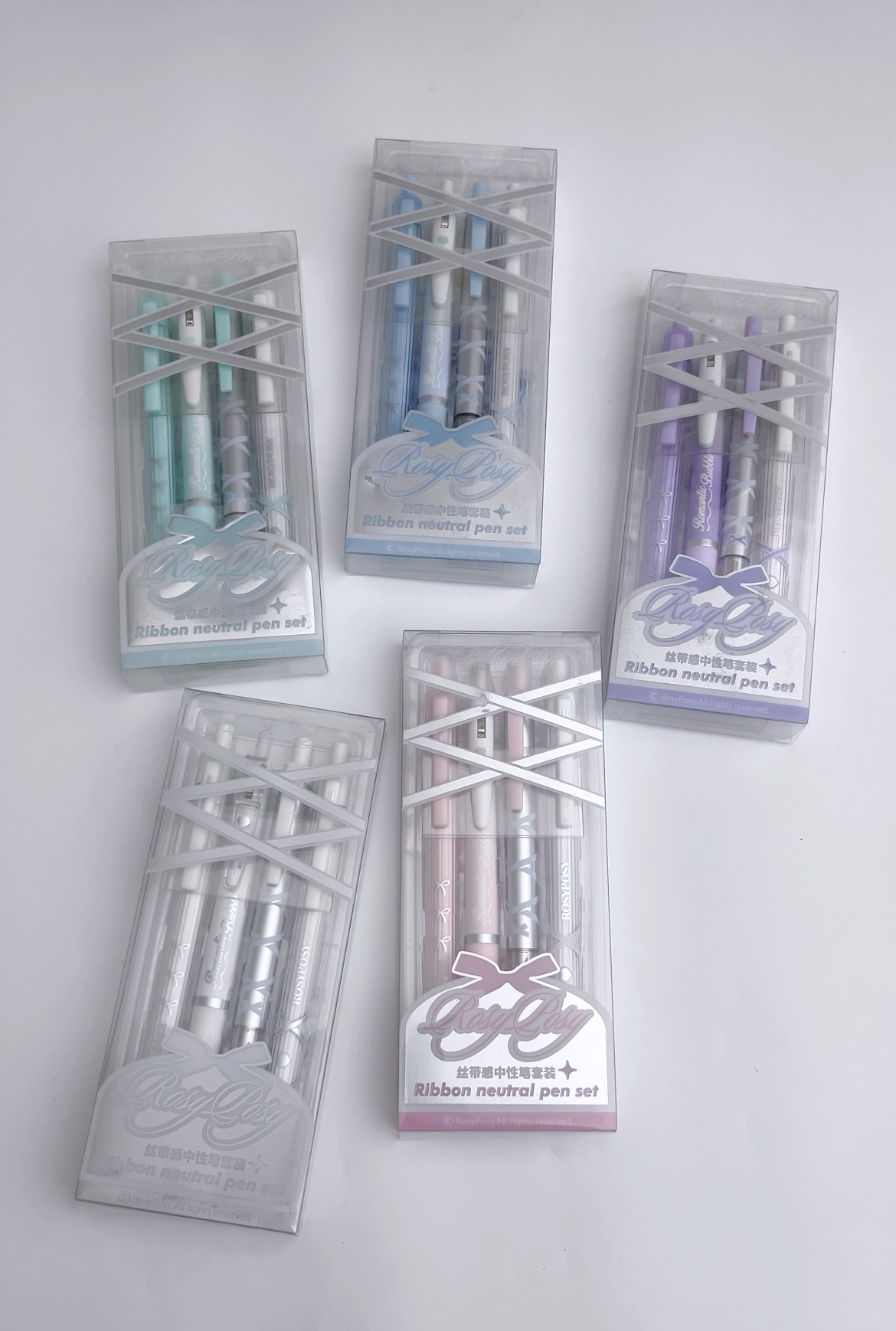 Rosy Posy Ribbon Pen Set (4pcs) - ShopHaul