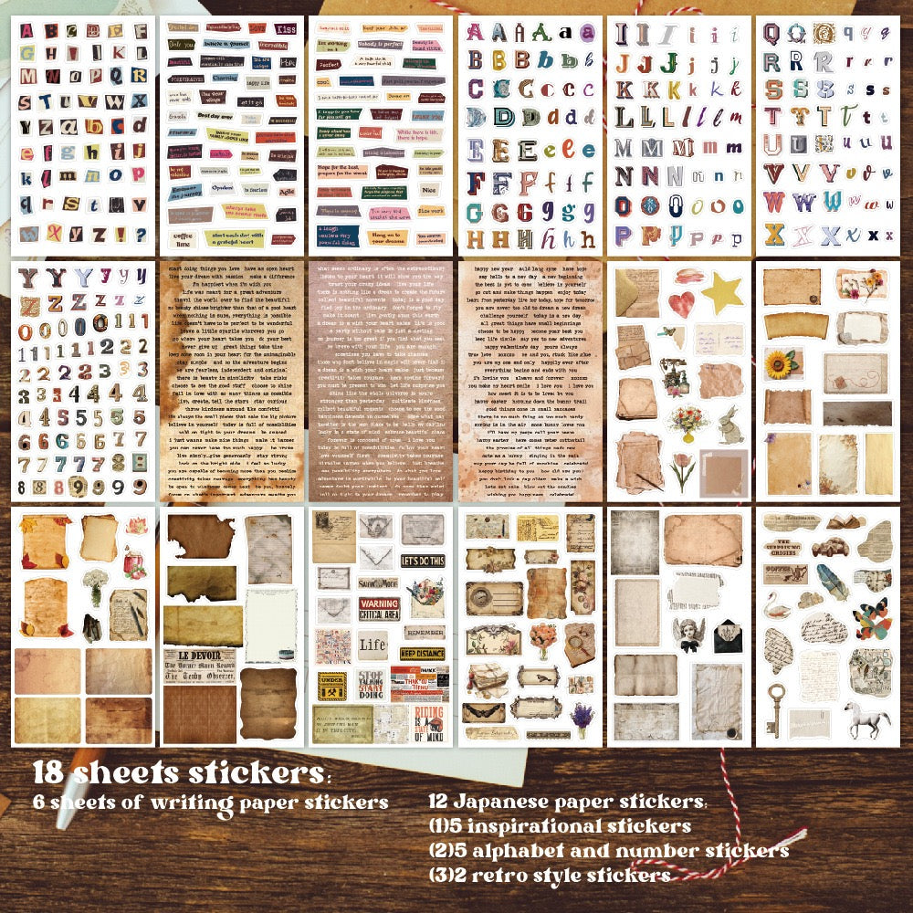 Vintage Sticker Sheets (38 sheets)