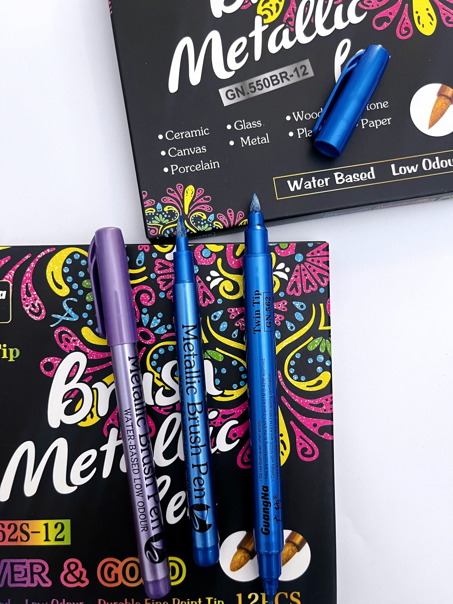 12 Colors Metallic Brush Pens Set - ShopHaul