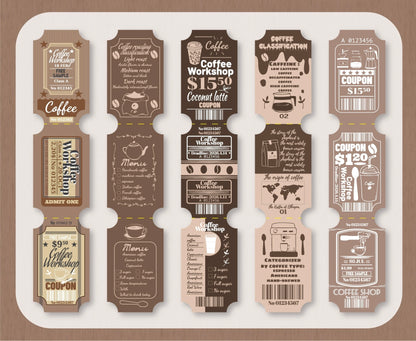 Retro Stamp Stickers Card Set (15 pcs)