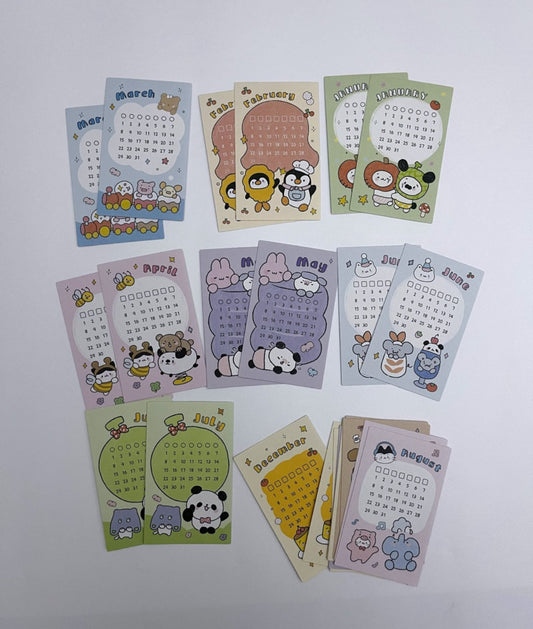 Undated Calendar Card Stickers (24 months) - ShopHaul