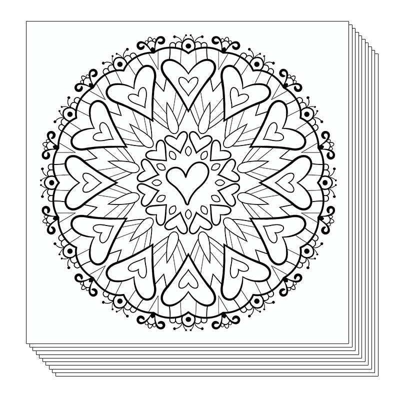 Large-size Mandala Painting / Coloring Sheets (12 sheets)