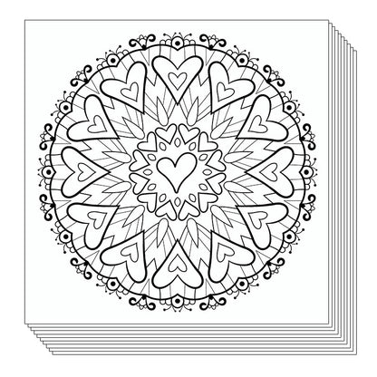 Large-size Mandala Painting / Coloring Sheets (12 sheets)
