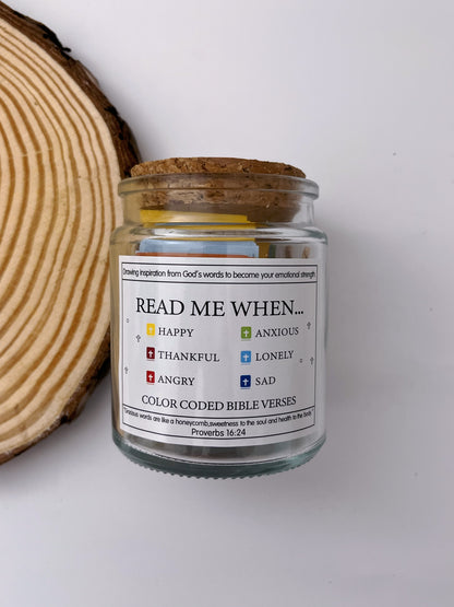 Color-coded Bible Verses Glass Jar
