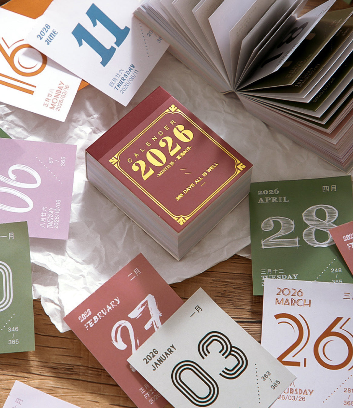 2026 365-Day Mini Calendar Sheets
