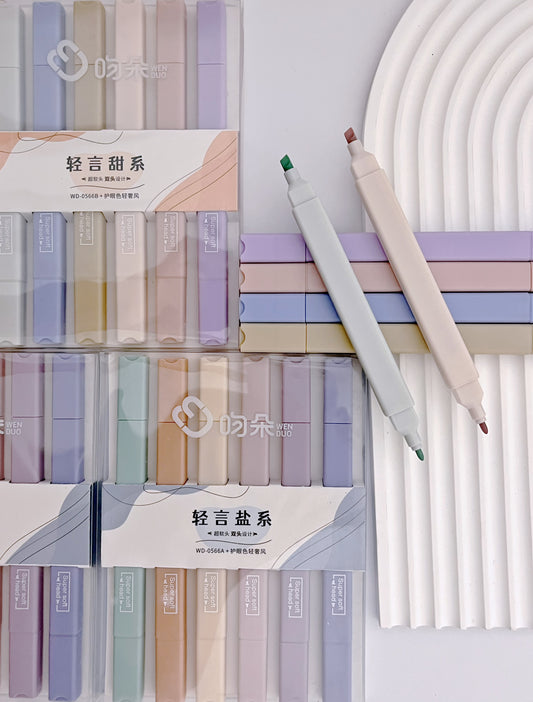 Double Tips Pastel Block Highlighters - ShopHaul
