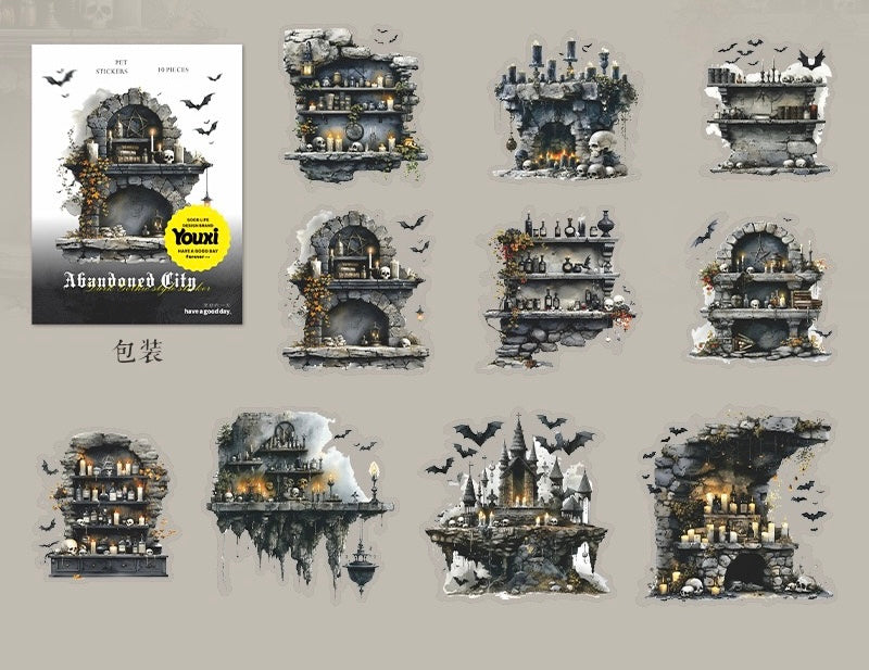 Abandoned City Landscape Stickers