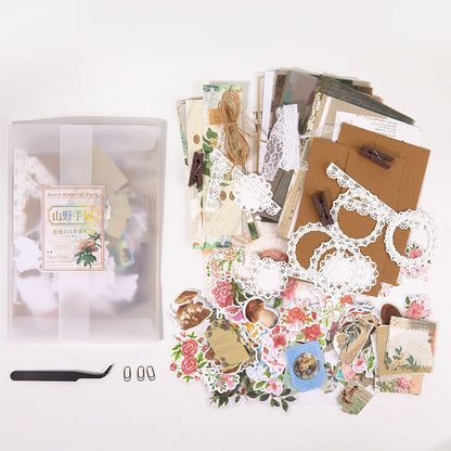 Retro Material Paper / Stickers Journaling Pack (251 pieces)